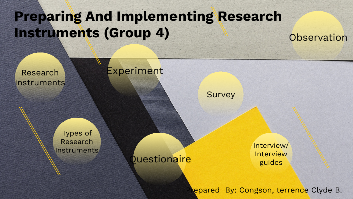 how to present your research instrument