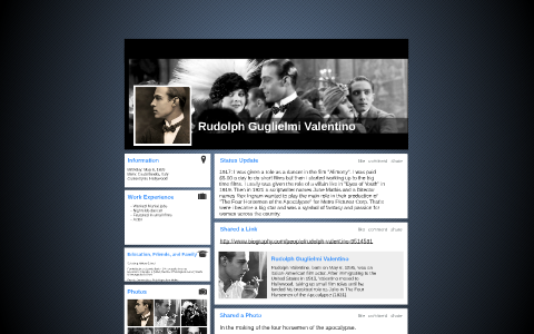 Rudolph Valentino by Siera Blauch on Prezi