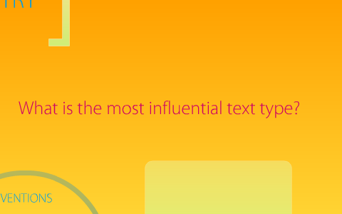 What is the most influential text type? by Jess Mateljan on Prezi