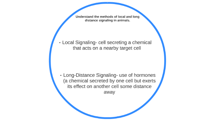 Understand the methods of local and long distance signaling by Anthony  Metoyer
