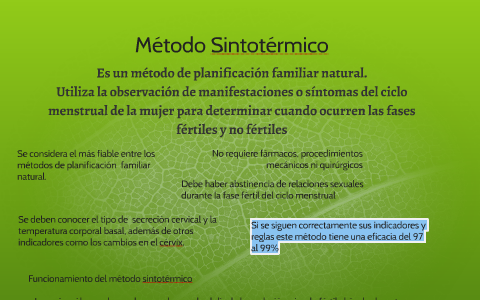 Método Sintotérmico by jair jaquez rangel on Prezi