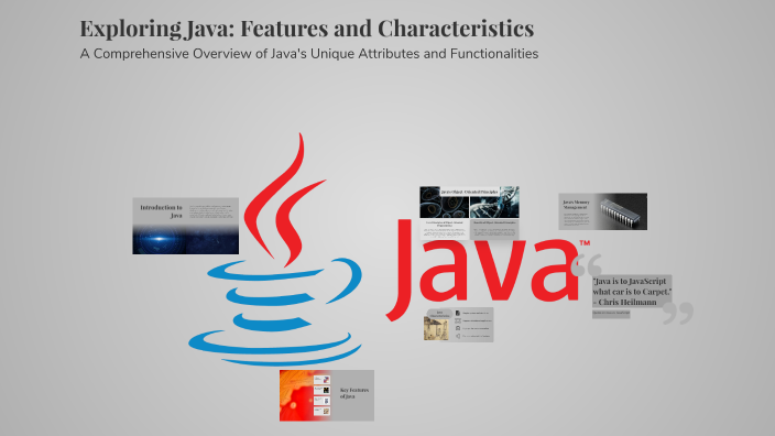 Exploring Java: Features and Characteristics by Pandaram Dilli on Prezi