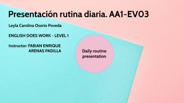 Presentación rutina diaria. AA1-EV03 by Leyla Carolina Osorio Poveda on ...