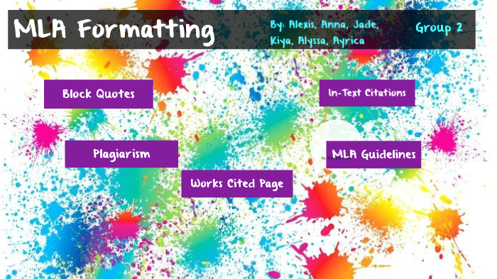 Group Project Header Format Group 2 MLA Formatting by Alexis K on Prezi