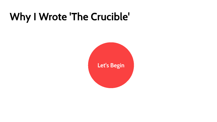 why i wrote the crucible thesis