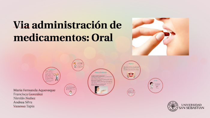 Via administración de medicamentos: Oral by fernanda aqueveque aravena