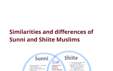 Sunni And Shia Differences Chart