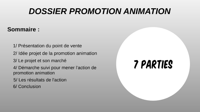 Dossier promotion d'animation by Pierre tatt on Prezi