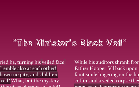 The Minister S Black Veil By Cameron Schuette
