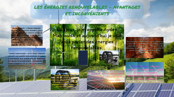 LES - ÉNERGIES - RENOUVELABLES AVANTAGES ET INCONVÉNIENTS by Kons Hyran