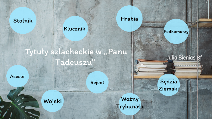 tytuły szlacheckie w Panu Tadeuszu by Julia Bienias on Prezi