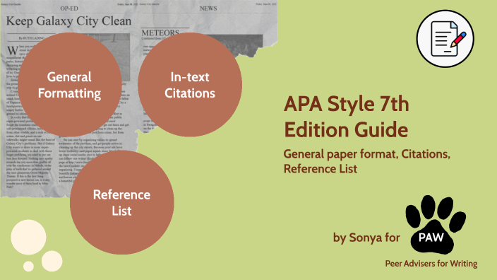 APA 7th Edition Guideline by Peer Advisors for Writing on Prezi
