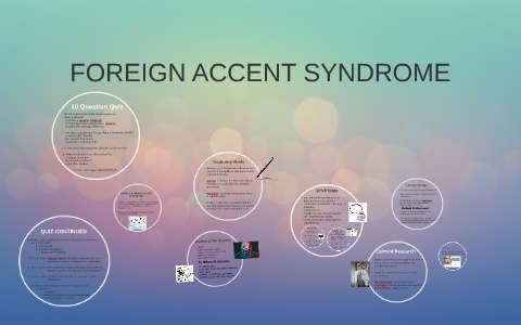 Foreign accent syndrome что это