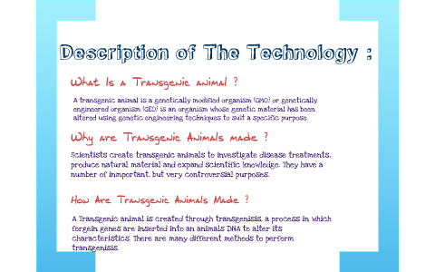 Biotech Project - Transgenic Animals by Jessica Amy