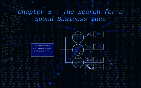 presentation of a sound business idea