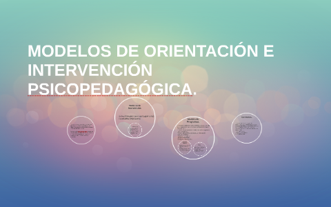 MODELOS DE ORIENTACIÓN E INTERVENCIÓN PSICOPEDAGÓGICA. By Ivon Avila On ...