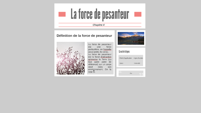 comment calculer la force de pesanteur