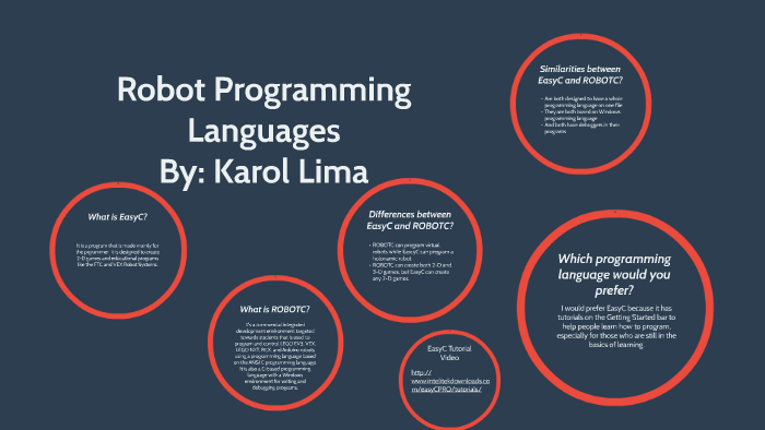 Faktura Doktor i filosofi Sociale Studier Robot Programming Languages by Karol Lima on Prezi Next