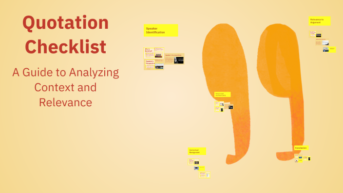Quoting Checklist Example Quotation Checklist by TENNILLE WILLS on Prezi