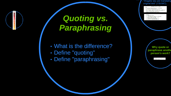 apa paraphrasing vs quoting