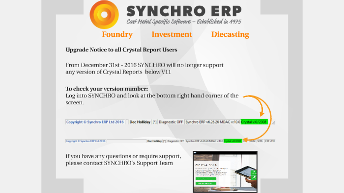 Synchro Erp Upgrade Crystal Report From V11 Upwards By Synchro Support On Prezi Next