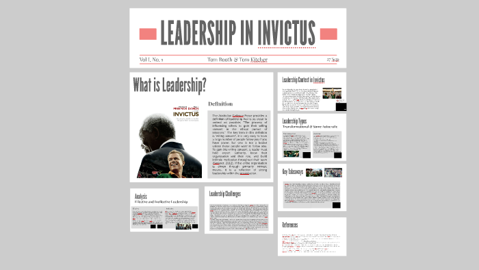 Leadership In Invictus By Tom Kitcher