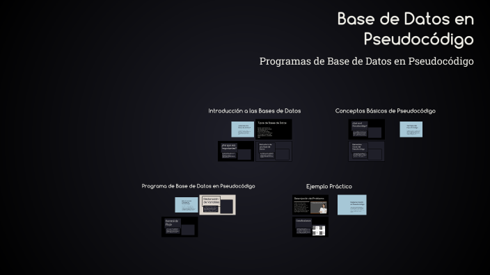 Base de datos en pseudocódigo by Adriana Che sub on Prezi