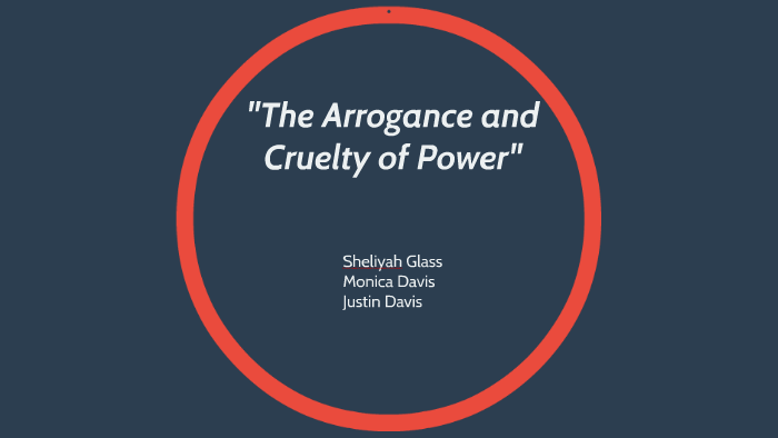 The arrogance and cruelty of power theme picture