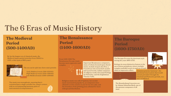 The Six Eras of Music History by Jade Catague on Prezi