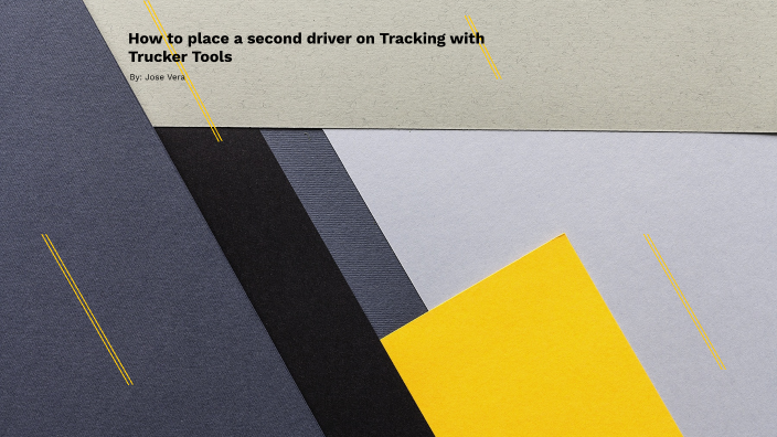 How To Place A Second Driver On Tracking By Jose Ignacio Vera