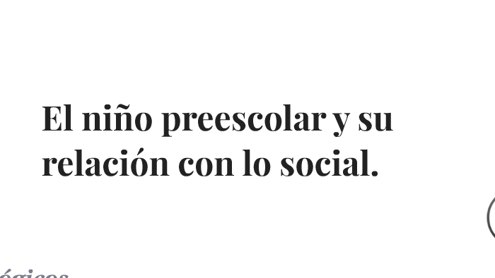 El niño preescolar y su relación con lo social. by I.S.C. Alejandro