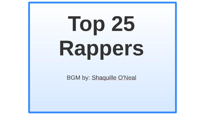Top 25 Rappers by Brian Walter
