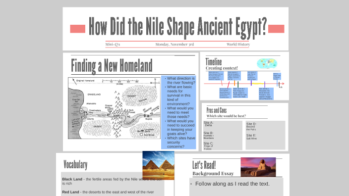 How Did the Nile Shape Ancient Egypt? by Ethan Thomas on Prezi
