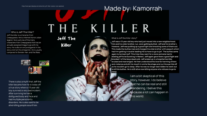 Jeff the killer by kamorrah Strong