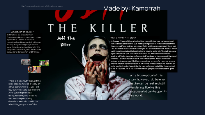 Introducing jeff the Killer, Creepypasta and scary stories