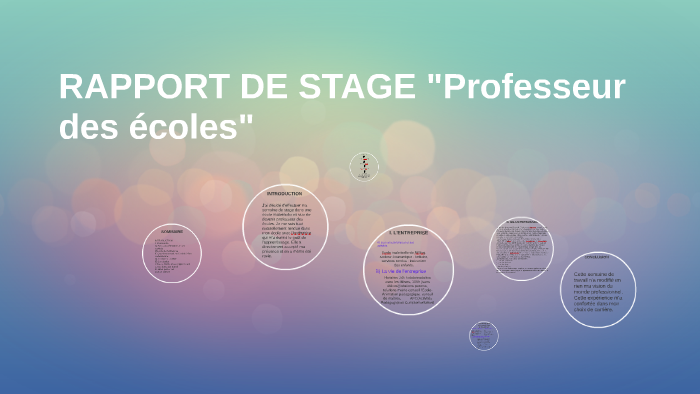 RAPPORT DE STAGE "Professeur des écoles" by Manon Taverna on Prezi