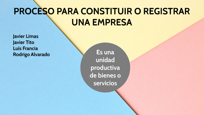 PROCESO PARA REGISTRAR O CONSTITUIR UNA EMPRESA By Javicho Titolin On Prezi