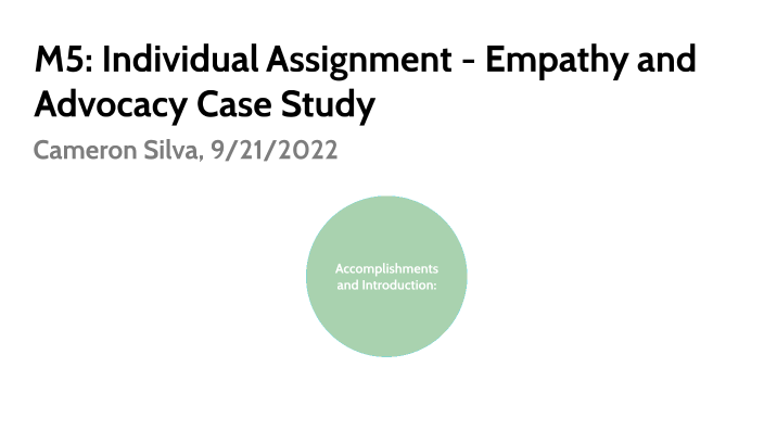 M5: Individual Assignment - Empathy and Advocacy Case Study by ...