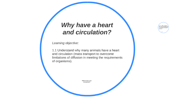 Why have a heart and circulation? by Dr Speller