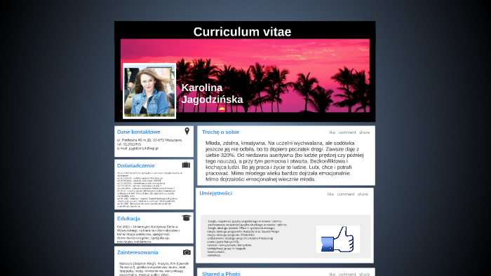 Curriculum vitae by Karolina Jagodzińska on Prezi