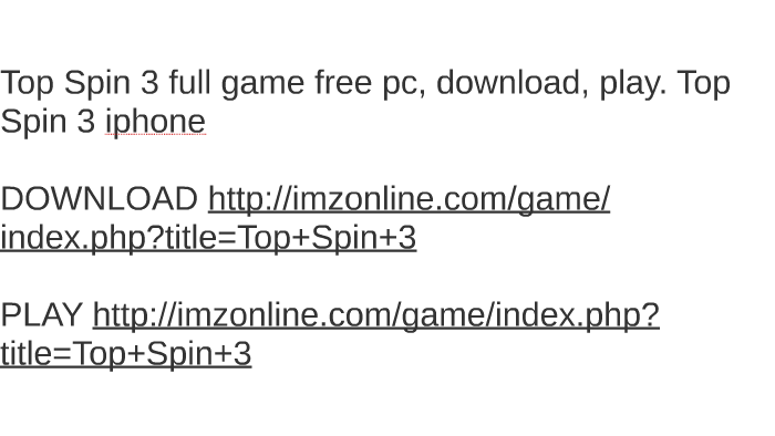 Top spin pc download