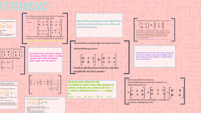 Matrix addition is fairly simple, and is done entry-wise. by Beyza ...