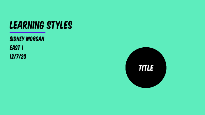 Learning styles by sidney morgan on Prezi