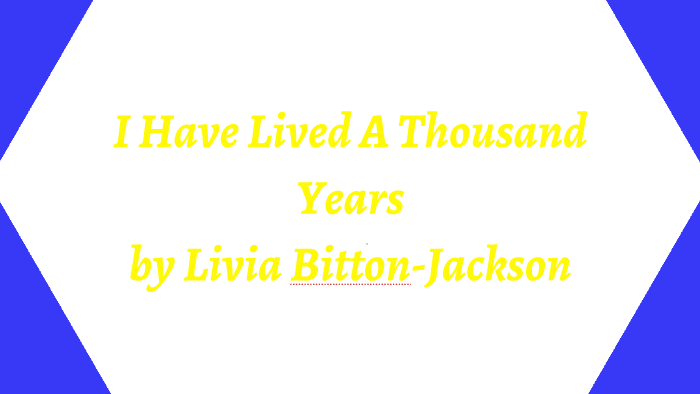 livia bitton jackson i have lived a thousand years pdf