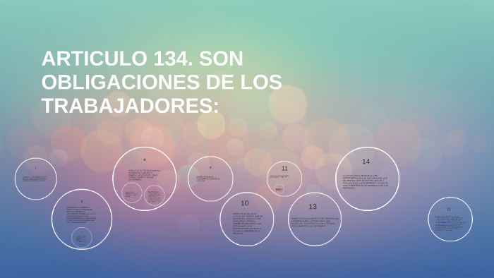 ARTICULO 134. SON OBLIGACIONES DE LOS TRABAJADORES: by Brenda Severini