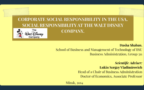 Corporate Social Responsibility In The Walt Disney