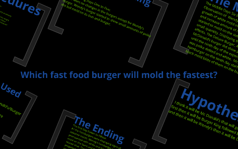 fast food burger mold experiment