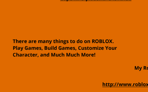 Roblox By David Goforth On Prezi - customize your roblox character