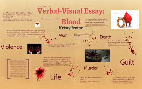 Verbal Visual Essay  Blood by Kristy Irvine