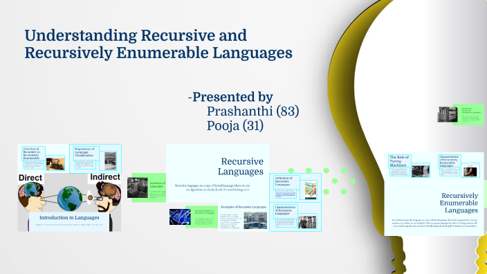 Recursive and Recursively Enumerable Languages by Pooja Malavath on Prezi
